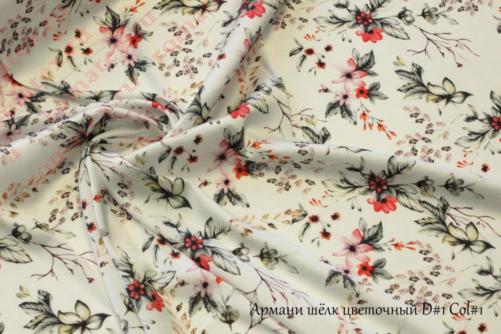 армани шелк «цветы» цвет белый